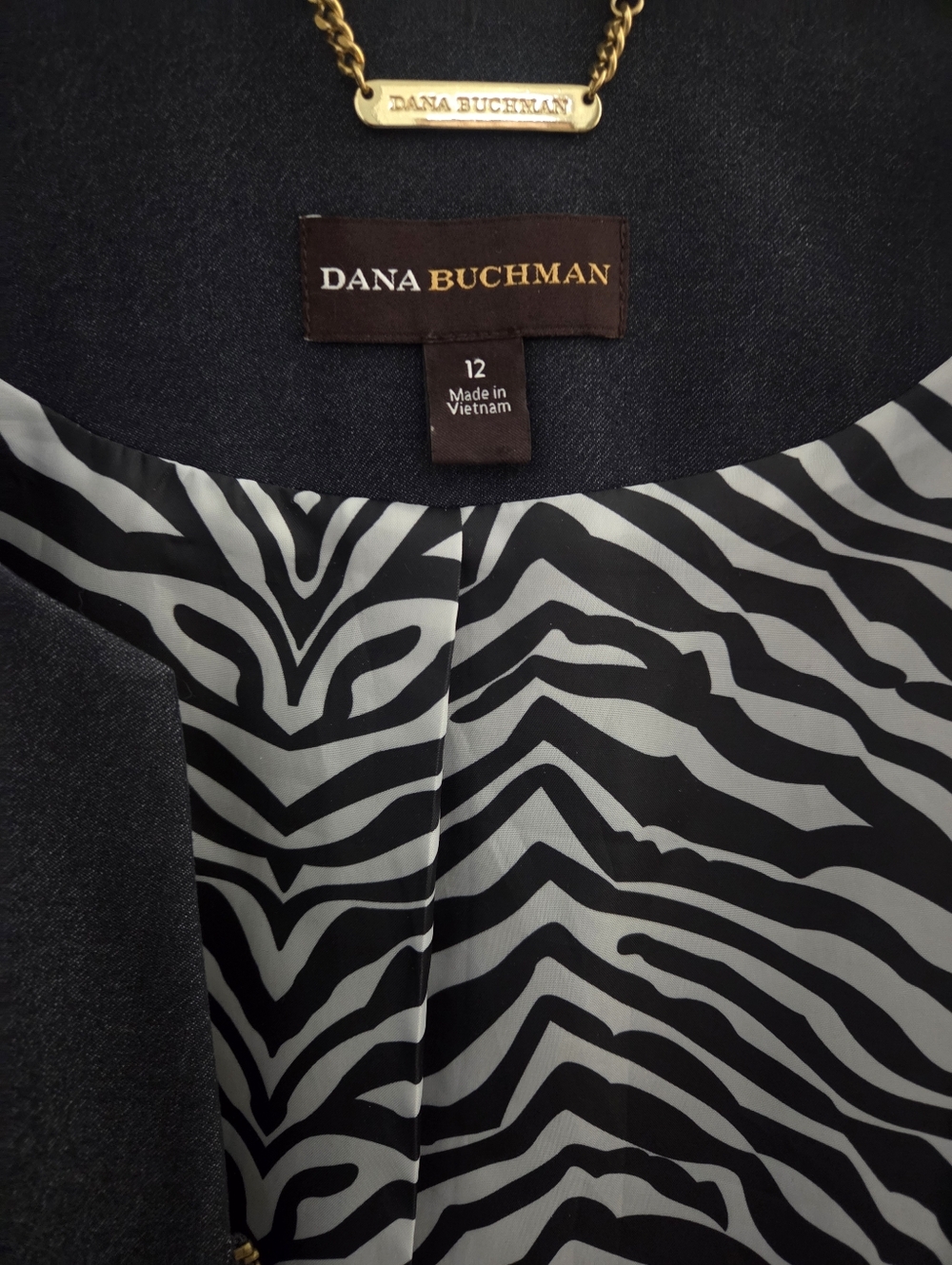 Dana Buchman Navy Zip Front Women's Jacket Size 12 - Picture 2 of 15